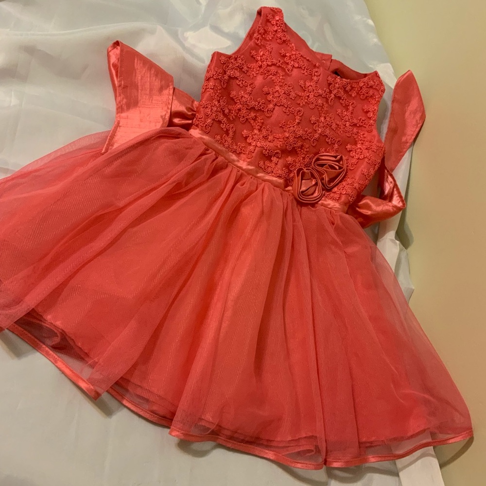 Like New Coral Embroidered Formal dress